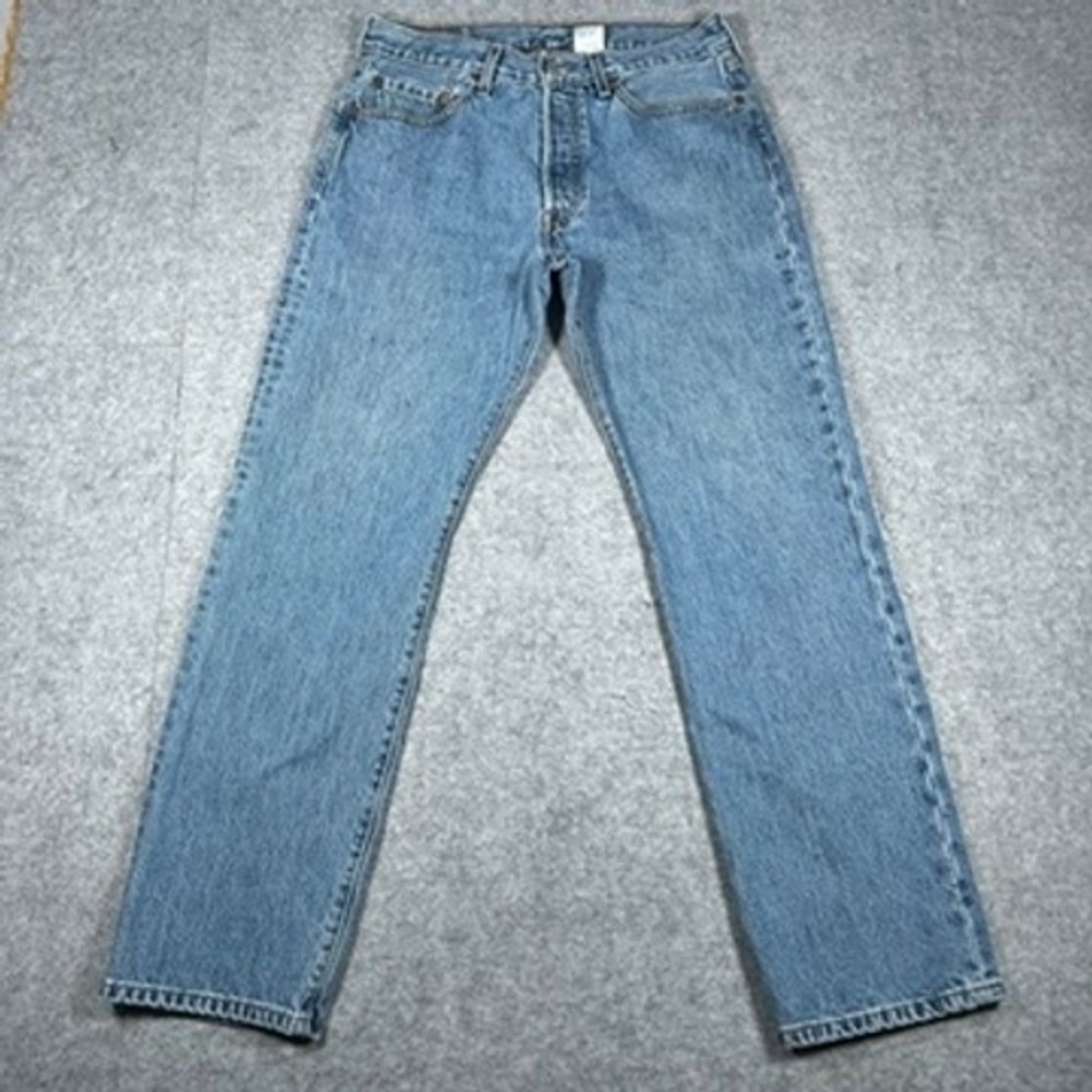 Levi's Denim Jeans Men 32x32 Blue 501 Straight Leg Button Fly Classic Workwear